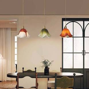 法式 奶油风卧室床头护眼灯中古风复古餐厅吧台氛围感吊灯中山吊灯