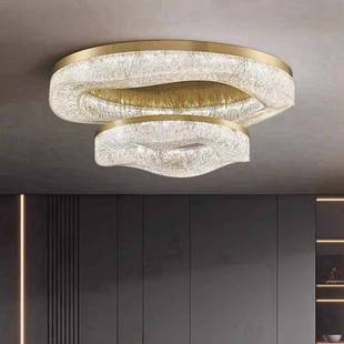 全铜轻奢吸顶灯后现代客厅主卧室简约现代高级感圆形书房树脂灯具