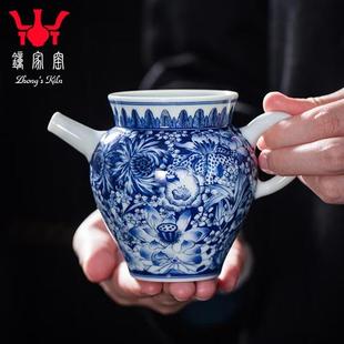 Kiln Zhong' 鐘家窑 钟家手绘陶瓷公道杯柴窑青花手绘万