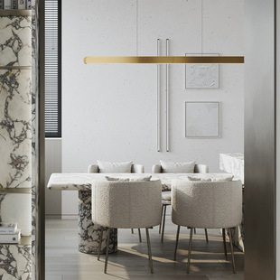 极简升降餐厅长条吊灯现代北欧吧台书房办公室无极调光设计感灯具