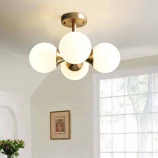 魔豆分子次卧灯具 卧室房间led灯简约大气创意个性 全铜美式 吸顶灯