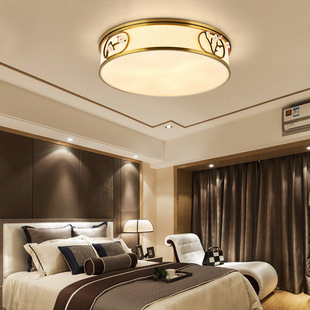 新中式 全铜吸顶灯大气创意客厅灯铜灯现代简约卧室书房中国风灯具