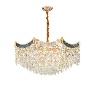 饰灯具跨境 全光谱护眼客餐厅卧室家用房间装 美式 轻奢水晶吊灯法式