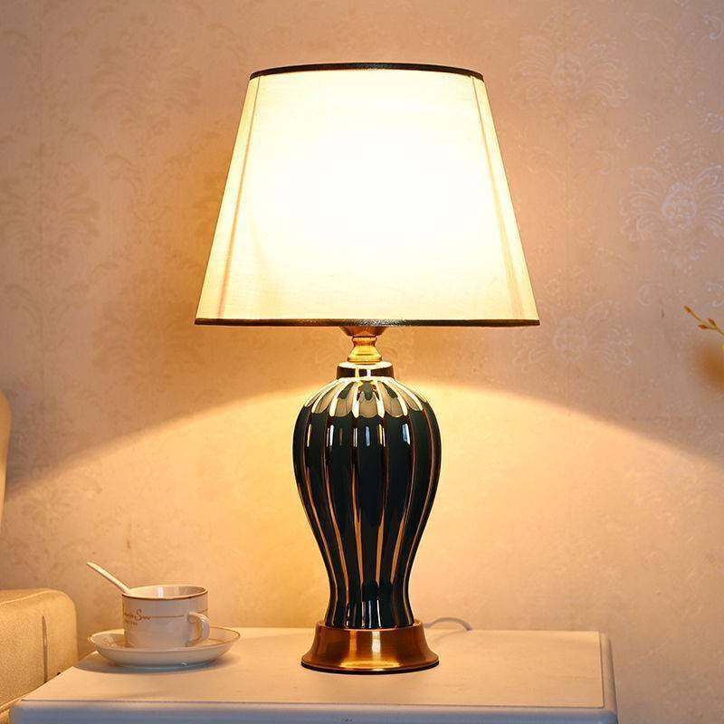 美式卧室床头灯客厅书房简约陶瓷装饰台灯Interior table lamp
