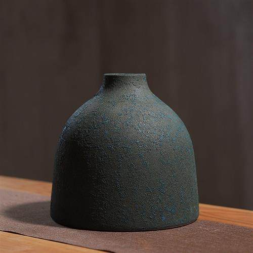 定制皓杨复古做旧粗陶花瓶干花客厅插花艺新中式禅意陶瓷家居装饰