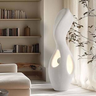 侘寂风设计师款 复古客厅高级感沙发旁边酒店民宿样板间 落地灯日式