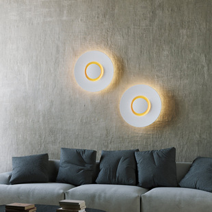 中山工厂直销灯都古镇展厅现代极简奶油风格 饰壁灯北欧设 背景墙装