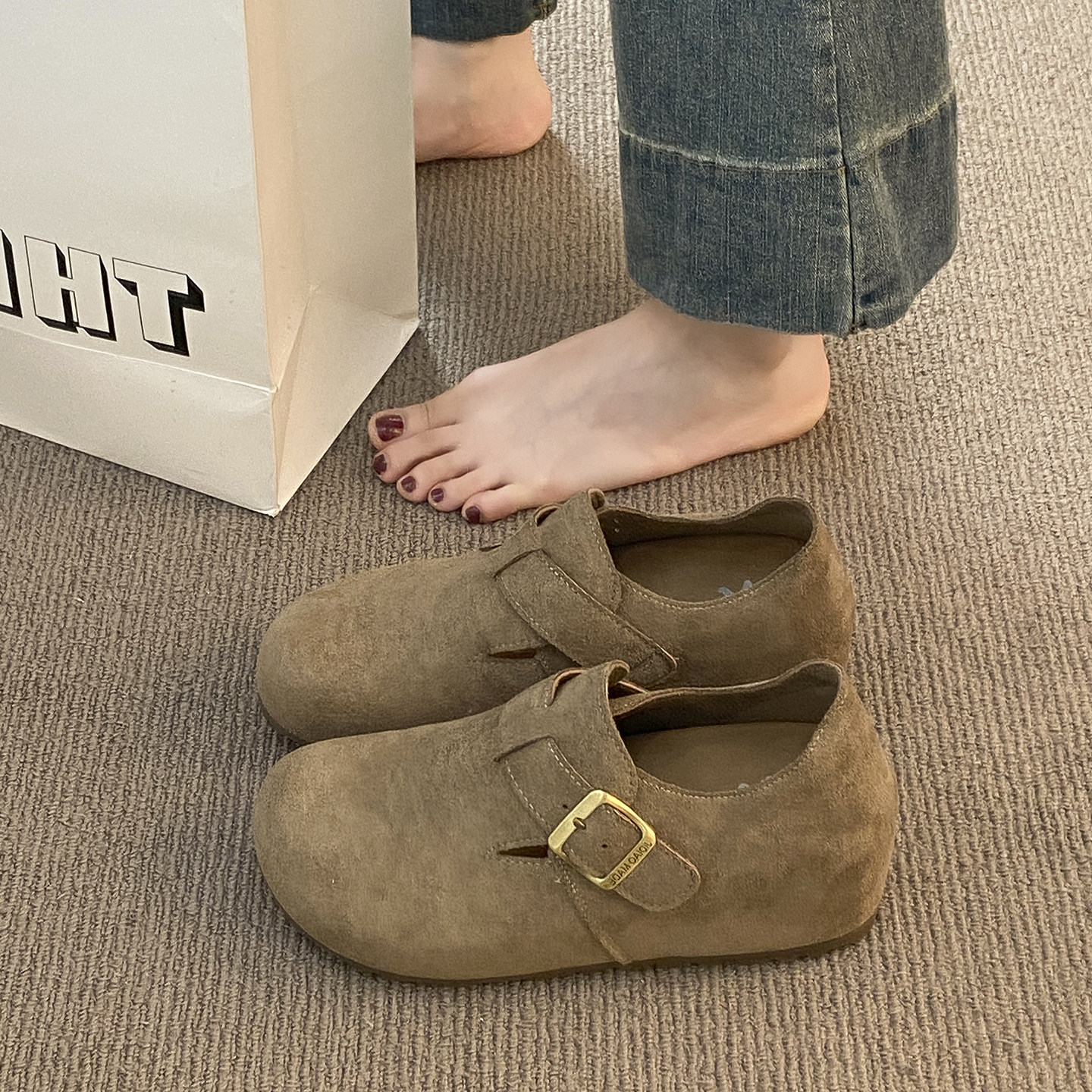 春季勃肯鞋女一脚蹬女鞋2026年新款丑萌豆豆鞋单鞋博肯奶奶0109z,女鞋,勃肯鞋/软木鞋,淘宝优惠券,粉丝福利购,淘宝优惠卷