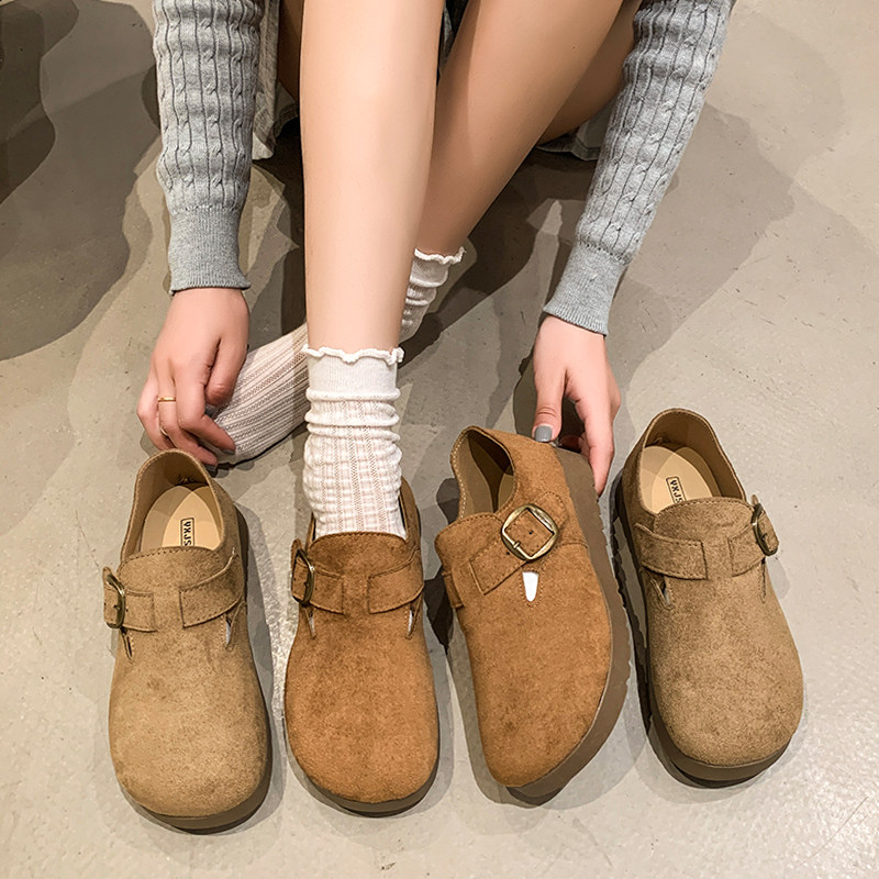 春季厚底勃肯鞋女鞋子2026新款一脚蹬单鞋全包丑萌博肯鞋豆0109z,女鞋,勃肯鞋/软木鞋,淘宝优惠券,粉丝福利购,淘宝优惠卷