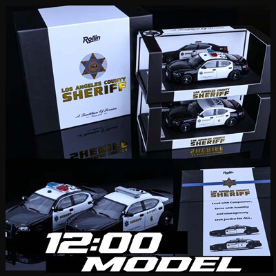 Rollin 1/64 道奇 战马 Dodge Charger洛杉矶县警 双车套合金车模