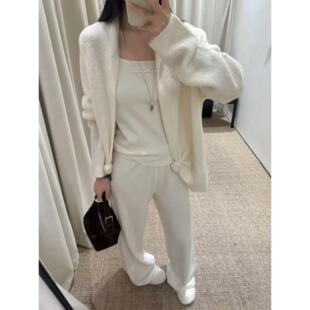 【zui高品质】swaying舒适2025秋冬慵懒风廓形羊毛扭结针织开衫