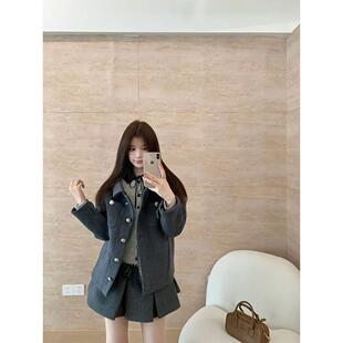 【zui高品质】marchen 格雷系花苞宽松羊毛外套女毛呢夹克大衣