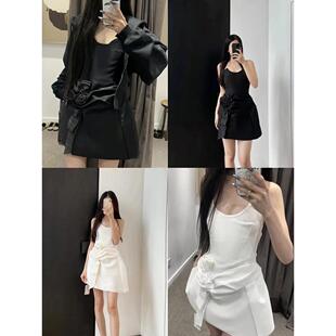 【zui高品质】marchen时尚立体花朵露肩连衣裙抹胸白天鹅收腰短裙