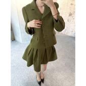 zui高品质 shushu法式 复古正肩西装 修身 单排扣羊毛外套女