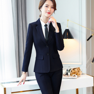 酒店经理工作服秋冬装餐饮制服职业西装套装女美容师前台收银工装