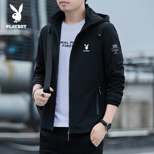 百搭开衫 夹克加绒可选休闲连帽外套时尚 上衣 男士 花花公子春秋新款