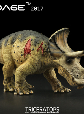 香港EDAGE伊甸纪 史前侏罗纪恐龙 三角龙 动物模型 玩具礼物