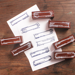 边框印记邮戳票务旅行生活手账印章/橡芽塔DIY装饰INS信件节选章