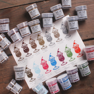 不透明彩色金属立体凸粉WOW英国进口亮铂金银铜奇异果光泽浮雕粉