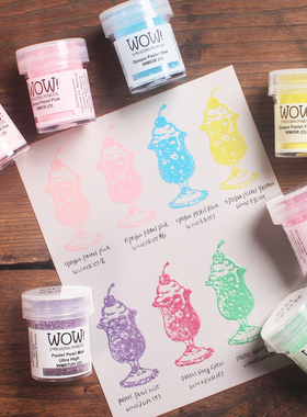 不透明WM淡彩柔和浮雕凸粉英国WOW雾紫淡粉春绿黄香草白色调珐琅