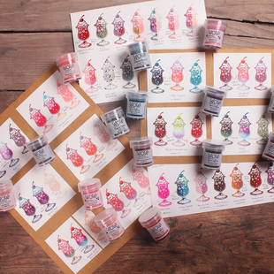 彩色混合立体凸粉⑶半透明复古金属铜矿杏粉色英国WOW进口浮雕粉