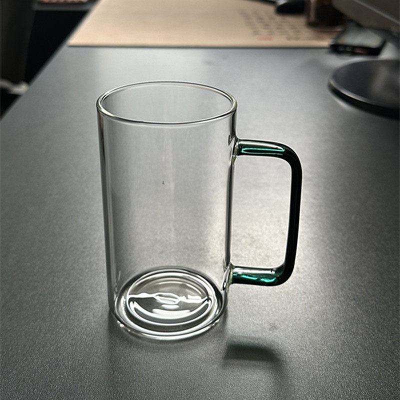 加厚木把绿茶杯耐热玻璃牛奶水杯高级龙井专用高硼硅办公室泡茶杯