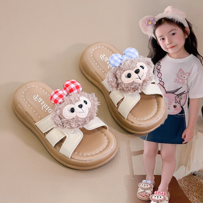 雪莉玫女童拖鞋外穿2025夏季款儿童沙滩鞋软底防滑女孩凉拖一字拖