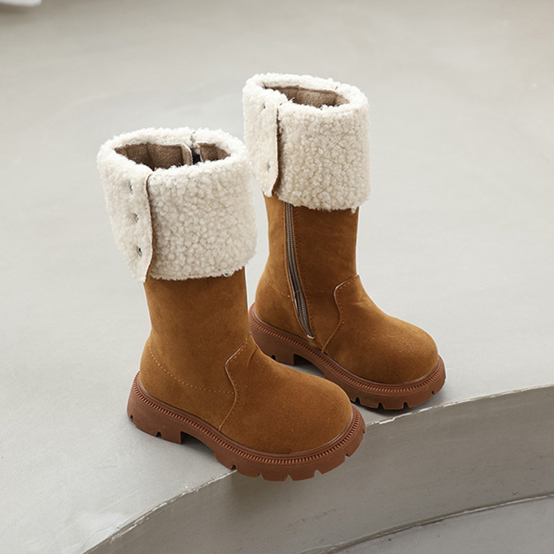 女童鞋儿童长靴子2025新款秋冬季长筒高筒加绒雪地皮靴棕色美拉德,童鞋/婴儿鞋/亲子鞋,棉靴,淘宝优惠券,粉丝福利购,淘宝优惠卷