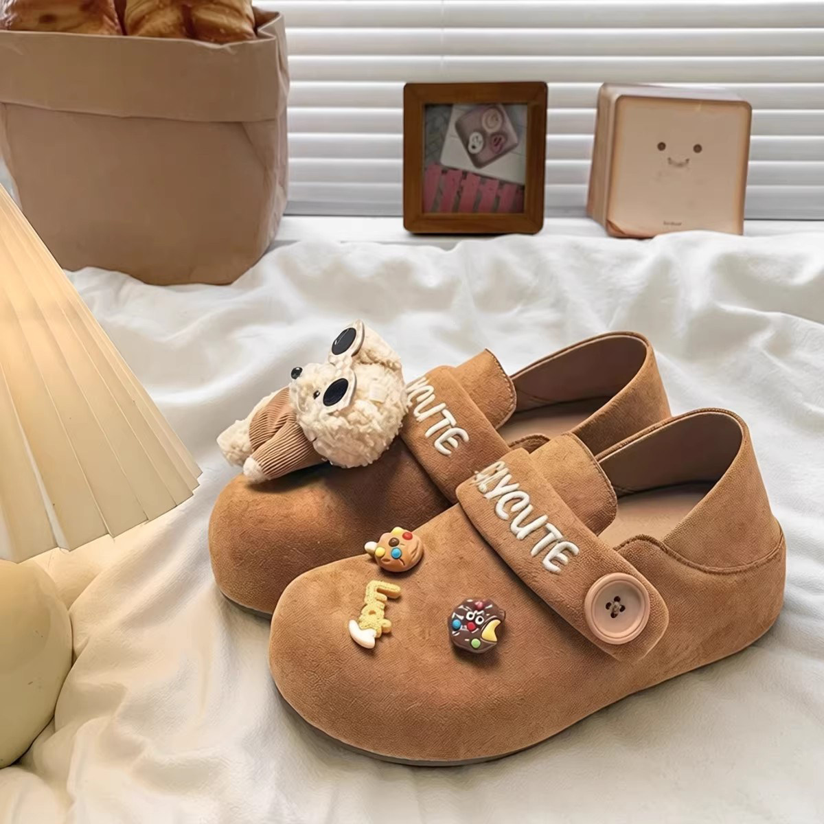 卡通毛绒小熊儿童勃肯鞋2026春秋新款女童复古皮鞋两穿半拖鞋大童,童鞋/婴儿鞋/亲子鞋,皮鞋,淘宝优惠券,粉丝福利购,淘宝优惠卷