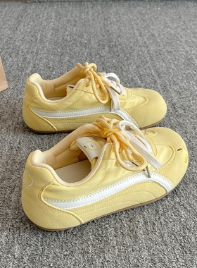 女童鞋子儿童德训鞋2025秋季新款苹果黄色女孩板鞋大童软底休闲鞋