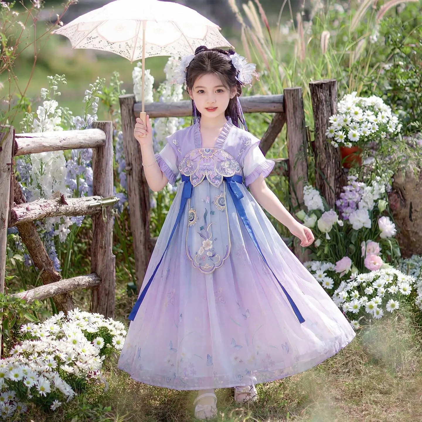 女童夏季唐制汉服公主裙