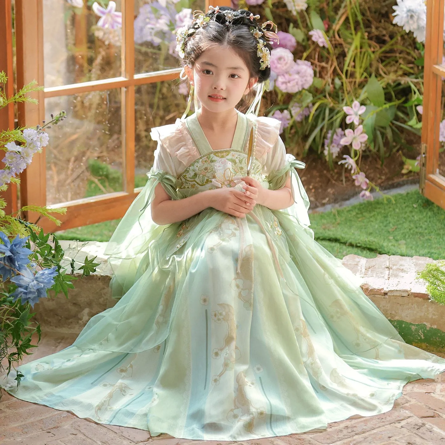 汉服女童2026新款儿童古装中国风超仙唐装古风公主女孩春秋连衣裙