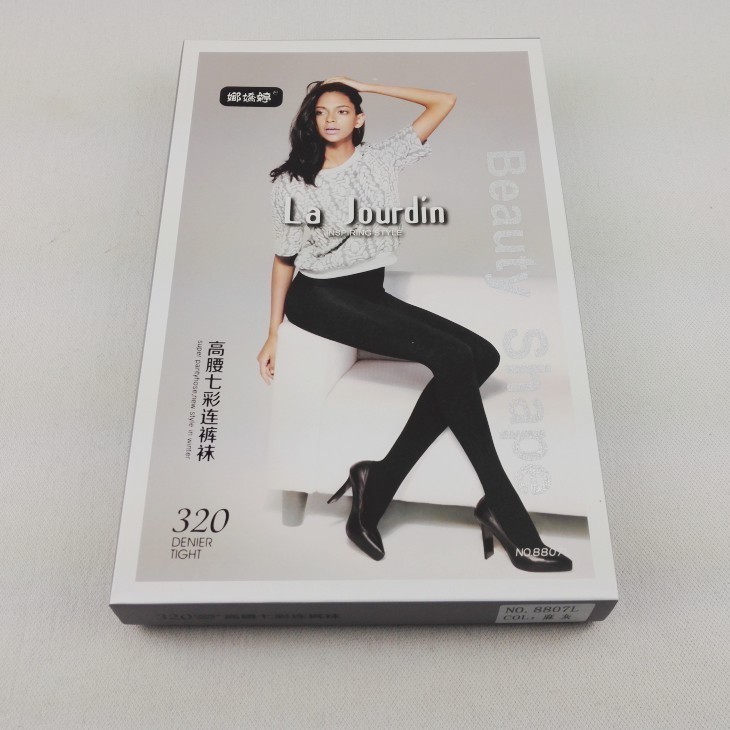 两件包邮 娜娇婷8807L 7807L 320D高腰七彩后加裆踩脚连裤袜150克