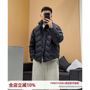 零压感绗缝短款 冬季 保暖外套羽绒衣 2025新款 90绒子立领羽绒服男款