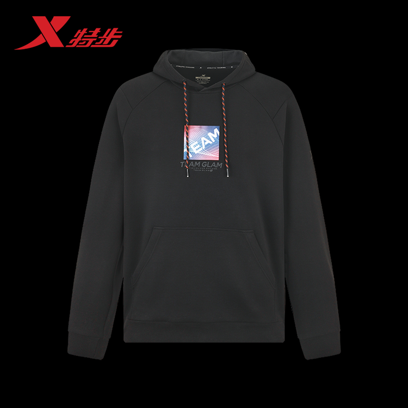 特步卫衣男子秋季新款连帽休闲卫衣宽松美式运动上衣977329930339