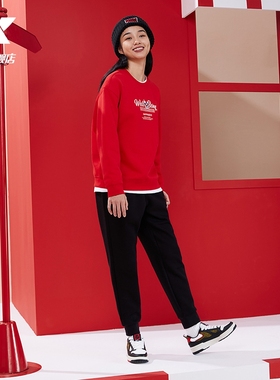 特步新春系列运动裤女2024春季新款卫裤时尚舒适潮流976128630406