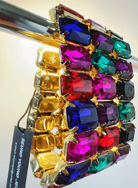 超级鲜艳夸张加宽质感夜场blingbling弹性手镯显眼包常备手镯手串