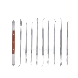 蜡型雕刻刀蜡勺关刀滴蜡器烤瓷器 技工蜡刀工具包 牙科蜡刀十件套