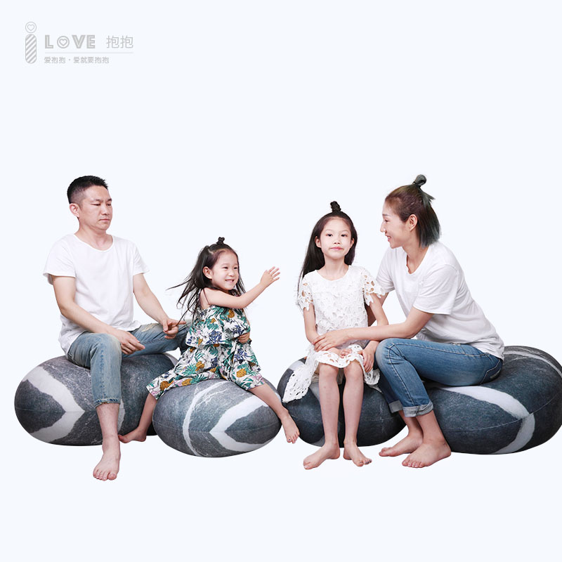 仿真鹅卵石靠垫布艺坐墩道具抱枕