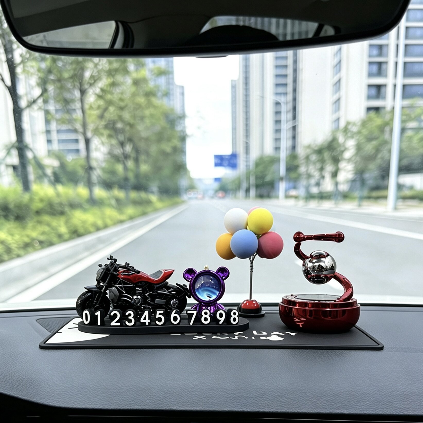 星空熊挪车电话太阳能旋转地球仪