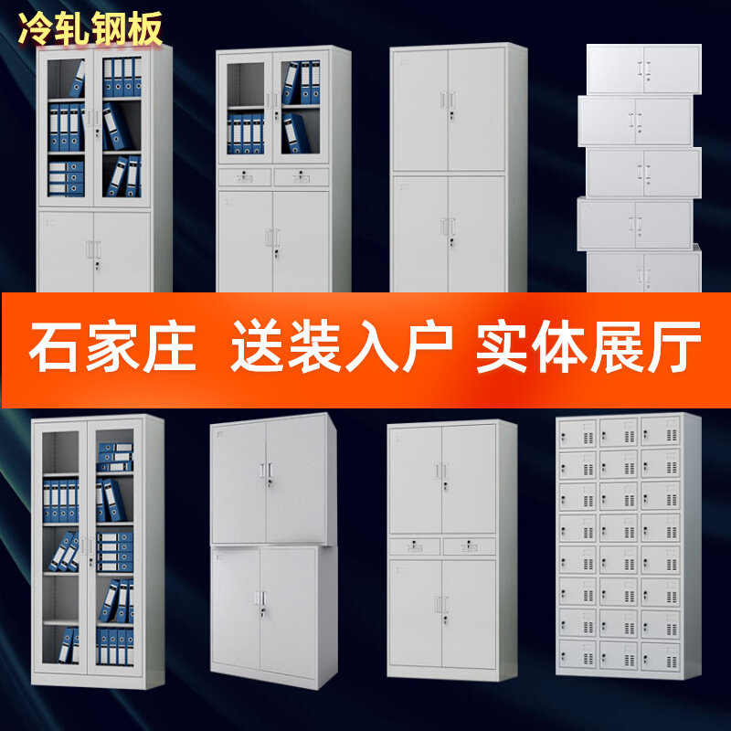 石家庄书柜储物柜更衣柜24门办公文件柜铁皮柜办公室五节柜资料柜