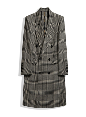 VIVIIVII Scabal Cashmere 宙斯羊绒柔软花尼格纹双排大衣