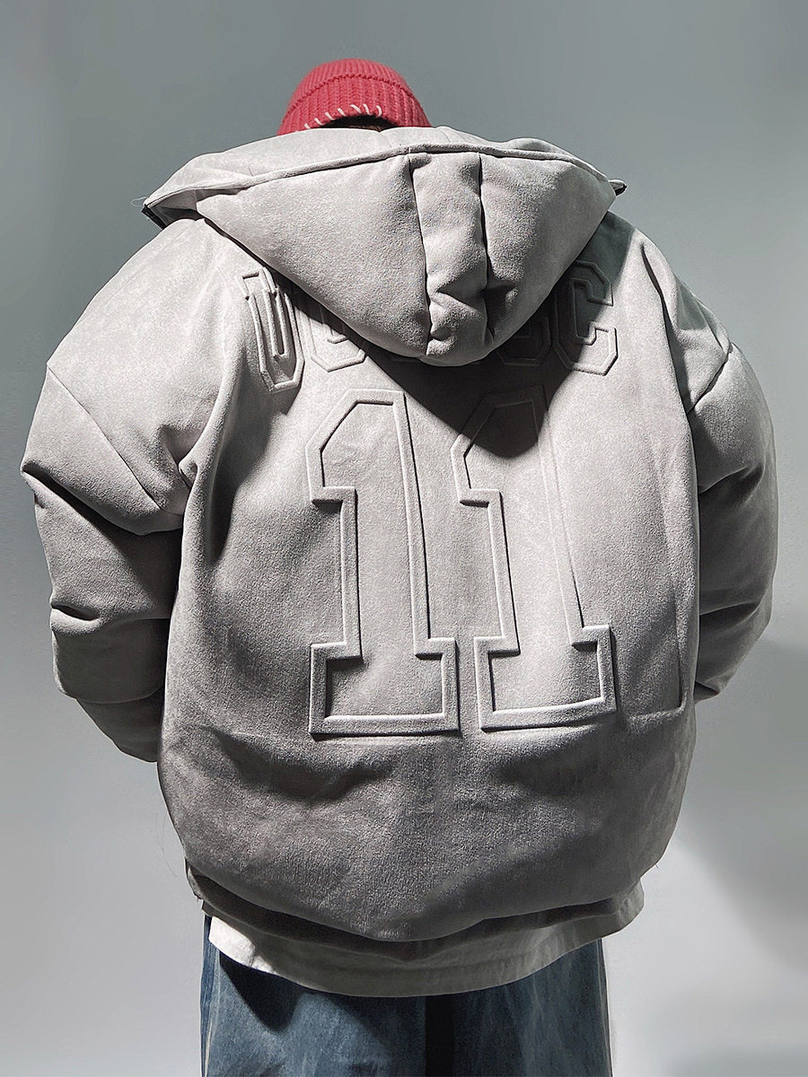 UUCSCC嘻哈潮牌冬季加厚保暖潮牌棉服oversize基础面包服宽松棉衣