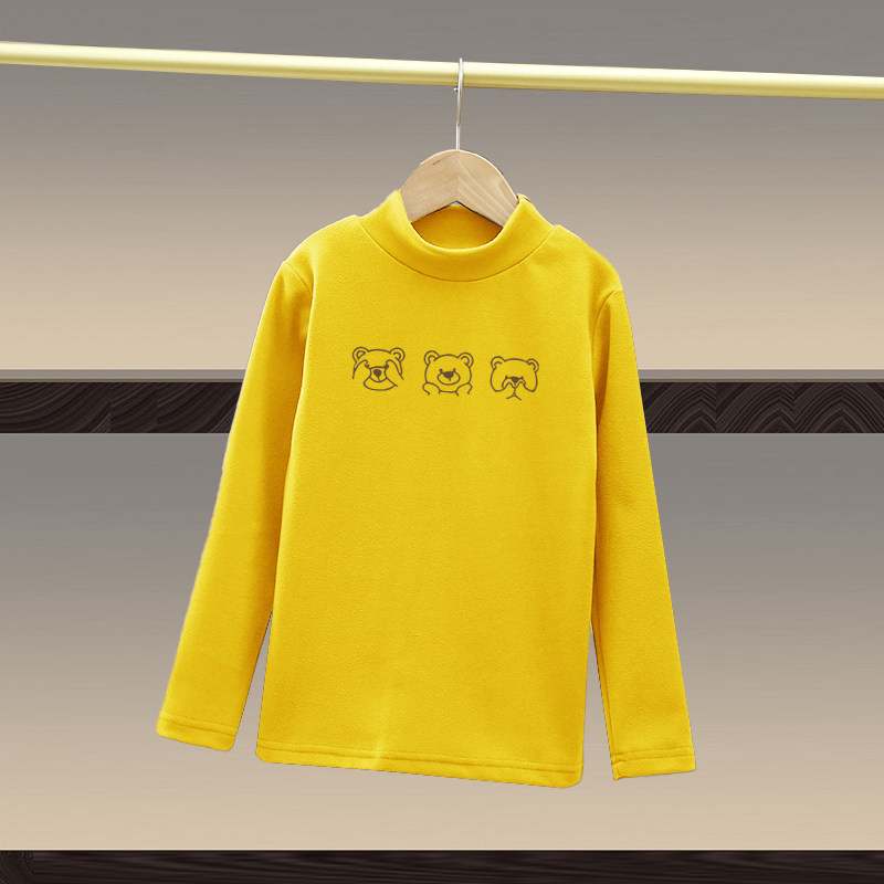 남아 양면 독일 벨벳 하프 터틀넥 밑단 셔츠 아동복 아동  가을 의류 긴팔 티셔츠 상의 가을 의류