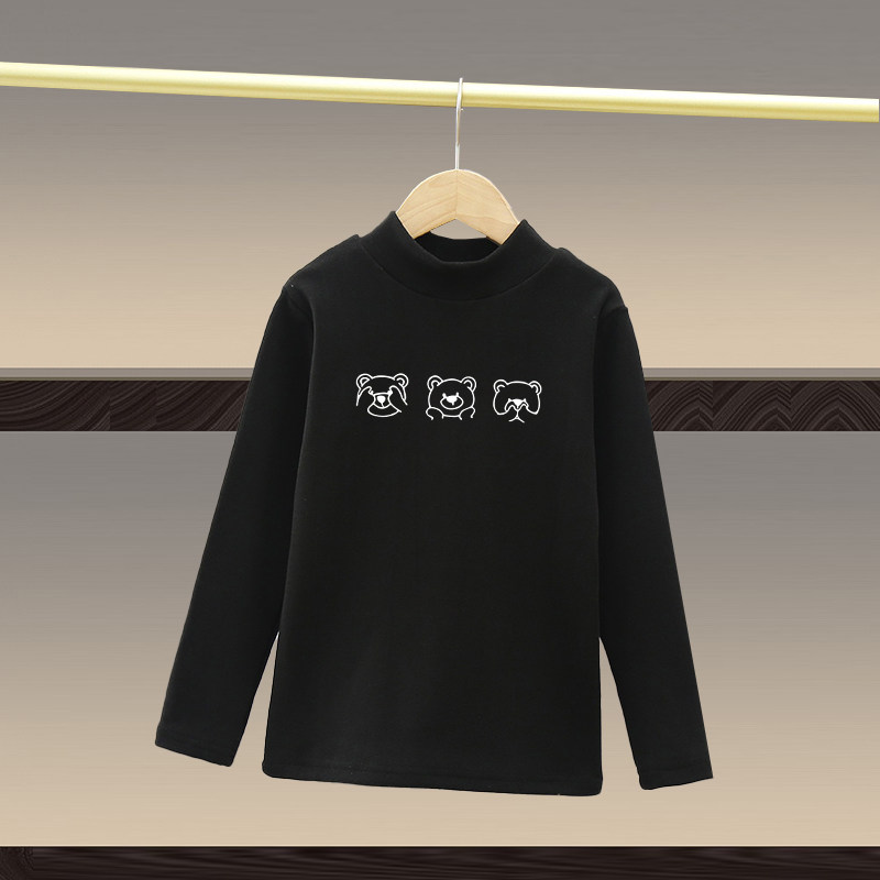 남아 양면 독일 벨벳 하프 터틀넥 밑단 셔츠 아동복 아동  가을 의류 긴팔 티셔츠 상의 가을 의류