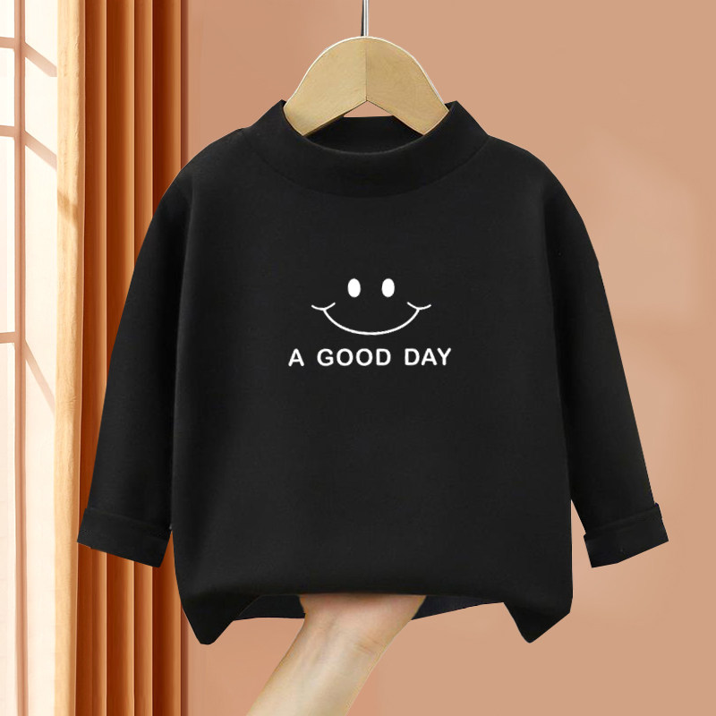 여자 하프 터틀넥 바닥 셔츠 겨울 두꺼운 소년 긴팔 내부 양면 독일 벨벳 어린이 전 경기 따뜻한 탑