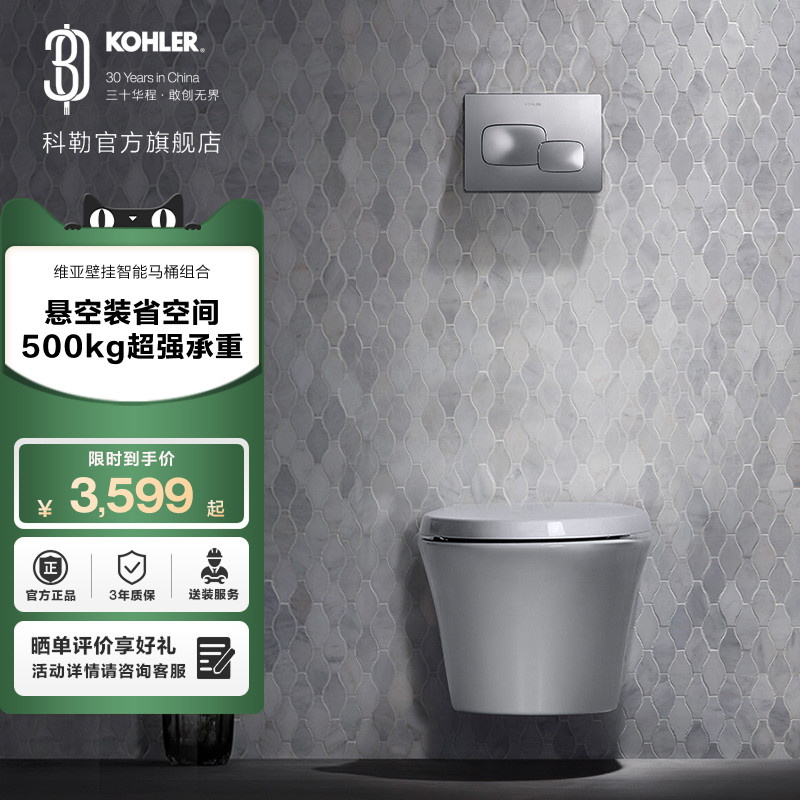 壁挂式马桶科勒简单快捷