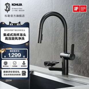 科勒奥琦洗杯器下抽拉厨房龙头冷热水厨房水龙头
