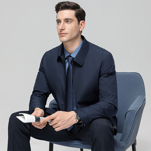 秋冬季男士羽绒服成熟稳重行政领导干部年轻上衣服夹克爸爸装外套