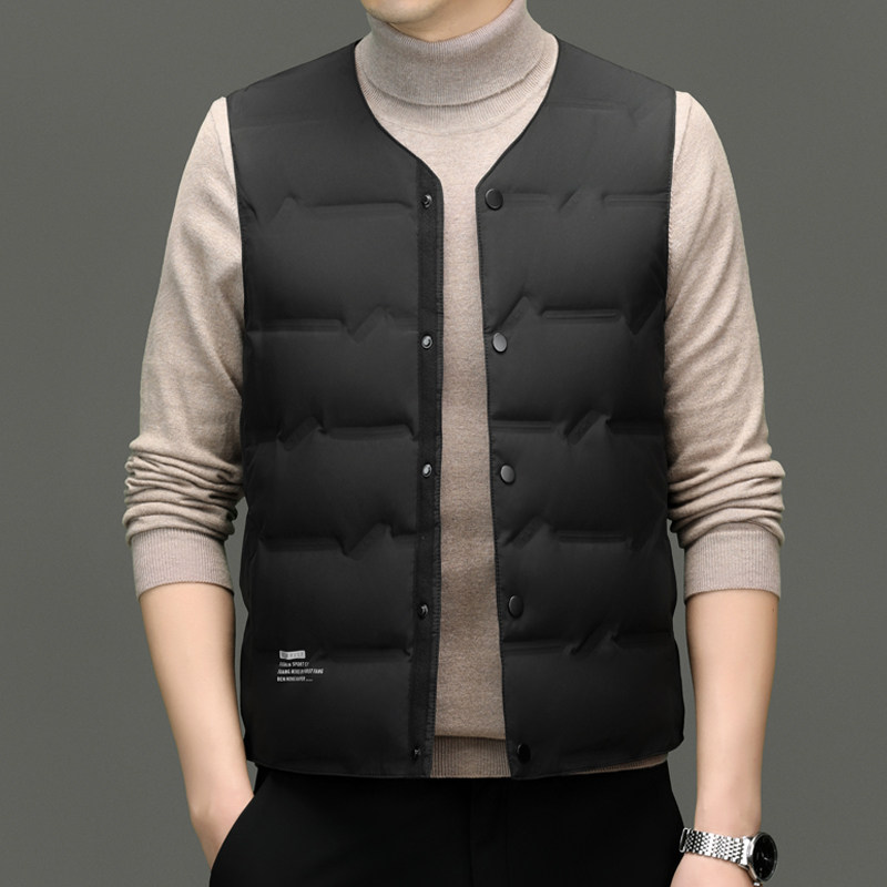 中年男士马夹甲外套背心外穿贴身轻薄羽绒马甲爸爸秋冬装打底上衣